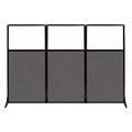 Versare Work Station Screen 99" x 70" Charcoal Gray Fabric With Clear Window 1840307